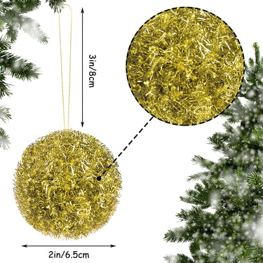 12 Pieces Christmas Balls Ornaments for Christmas Tree Glitter Shatterproof Xmas Ornaments Knitted Hanging Christmas Decorations for Yard Xmas Wedding Party Decor